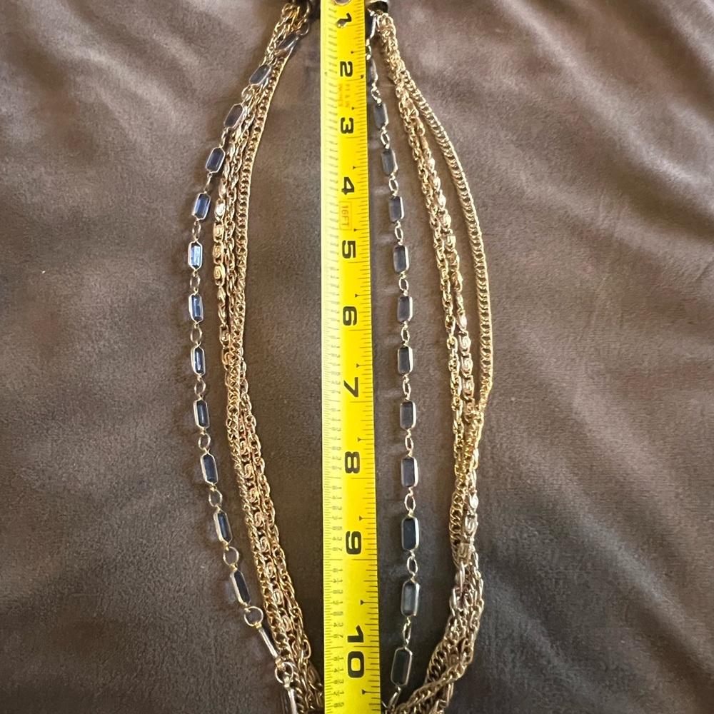 Multi-Chain Gold And Silver Statement Necklace - image 8